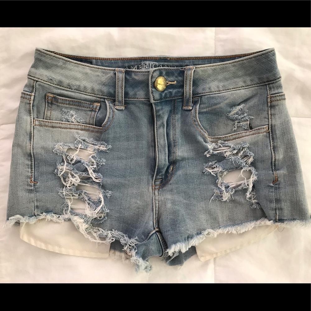 Hi-Rise Denim Shorts